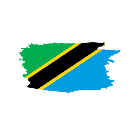 Tanzania flag, vector illustration on a white backgroundのイラスト素材