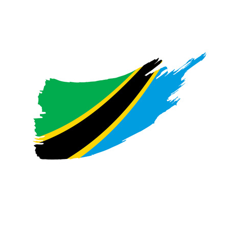 Tanzania flag, vector illustration on a white backgroundのイラスト素材