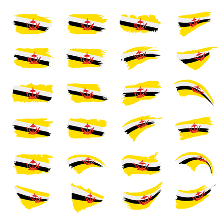 Brunei flag, vector illustration on a white backgroundのイラスト素材