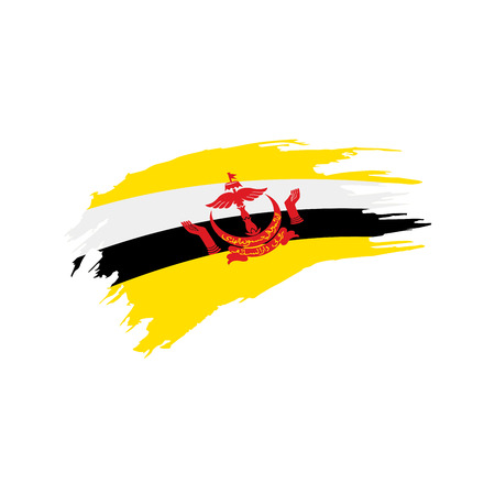 Brunei flag, vector illustration on a white backgroundのイラスト素材