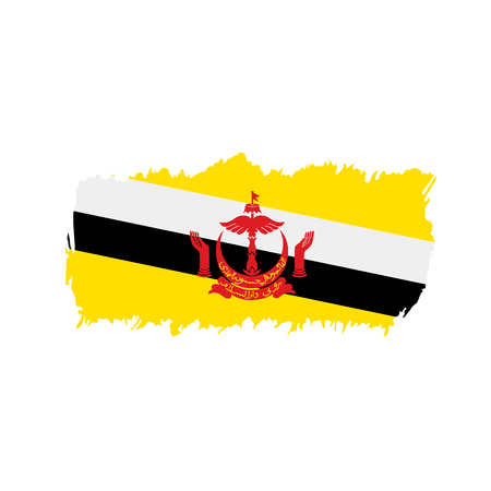 Brunei flag, vector illustration on a white backgroundのイラスト素材