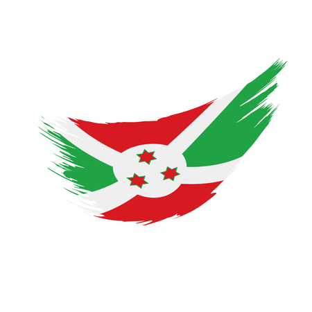 Burundi flag, vector illustration on a white backgroundのイラスト素材