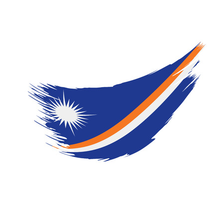 Marshall Islands flag, vector illustration on a white backgroundのイラスト素材