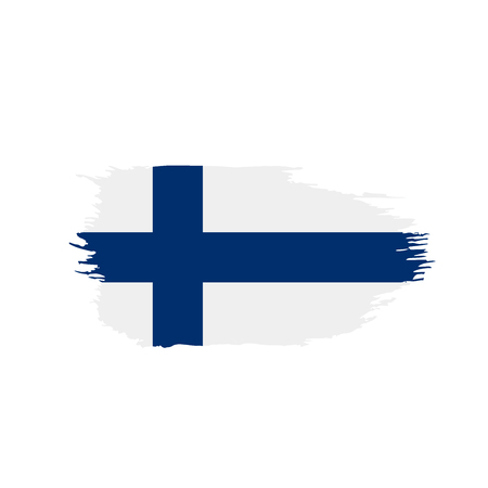 Finland flag, vector illustration on a white backgroundのイラスト素材