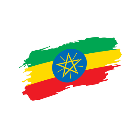 Ethiopia flag, vector illustration on a white backgroundのイラスト素材