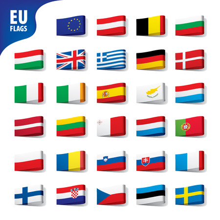 flags of the european union Vector illustration.のイラスト素材