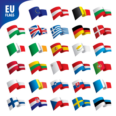 flags of the european union template vector illustration setのイラスト素材