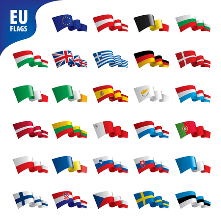 flags of the european union template vector illustration setのイラスト素材