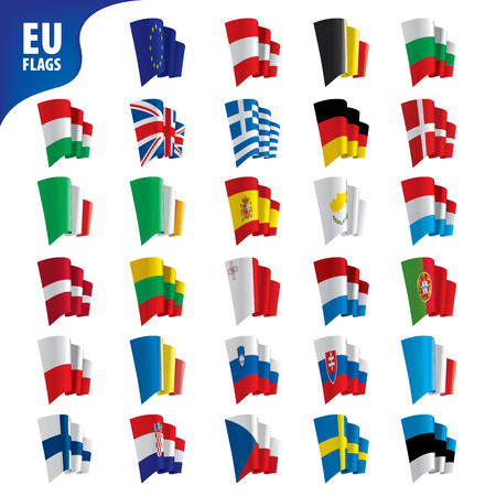 flags of the european union template vector illustration setのイラスト素材