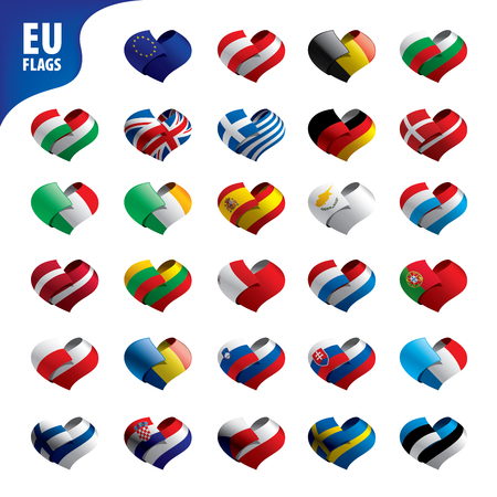 flags of the european union template vector illustration setのイラスト素材