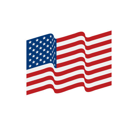 USA Flag isolated illustration.のイラスト素材