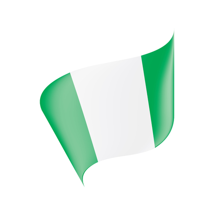 Nigeria flag, vector illustration on a white backgroundのイラスト素材