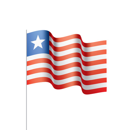 Liberia flag, vector illustration on a white backgroundのイラスト素材