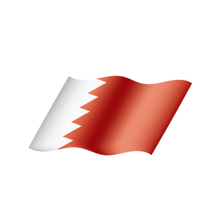 Bahrain flag, vector illustration on a white backgroundのイラスト素材