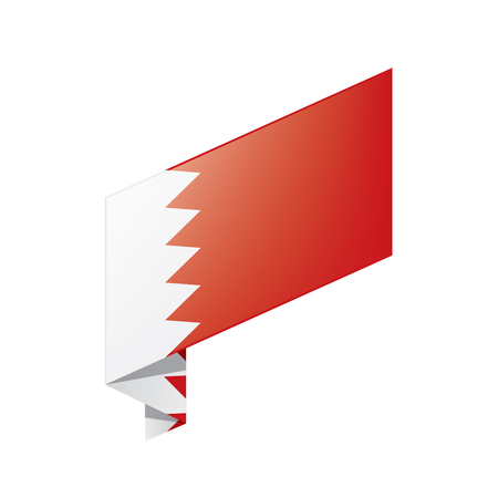 Bahrain flag, vector illustration on a white backgroundのイラスト素材