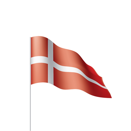Denmark flag, vector illustration on a white backgroundのイラスト素材
