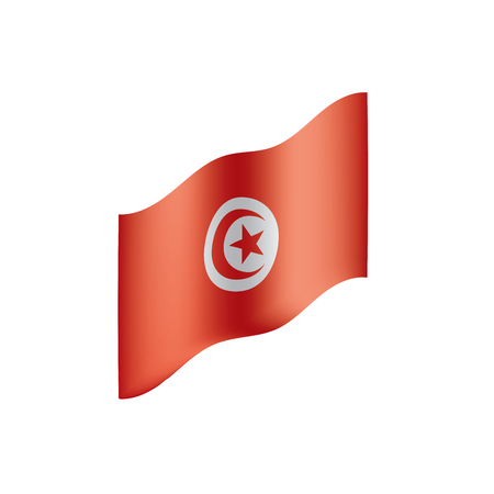 Tunisia flag, vector illustration on a white backgroundのイラスト素材