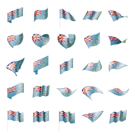 Tuvalu flag, vector illustrationのイラスト素材