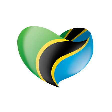 Tanzania flag, vector illustration on a white backgroundのイラスト素材