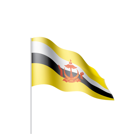Brunei flag, vector illustration on a white backgroundのイラスト素材