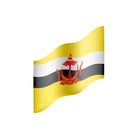 Brunei flag, vector illustration on a white backgroundのイラスト素材