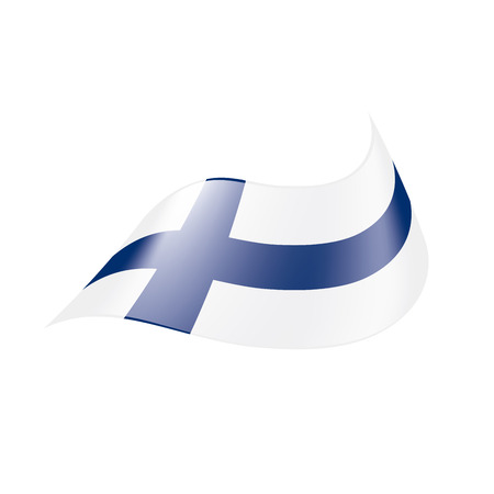 Finland flag, vector illustration on a white backgroundのイラスト素材