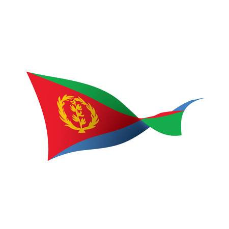 Eritrea flag on white background, vector illustration.のイラスト素材