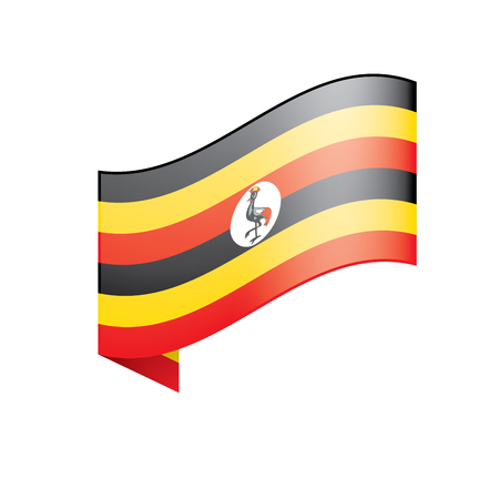 Uganda flag, vector illustration on a white backgroundのイラスト素材