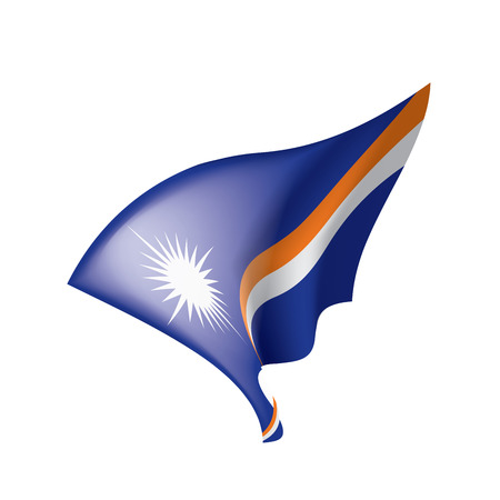 Marshall Islands flag, vector illustration on a white backgroundのイラスト素材