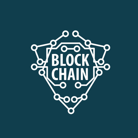 Vector logo blockchain. Abstract technological sign. Design elementのイラスト素材