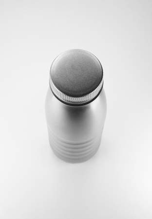aluminium bottle on white backgroundの写真素材