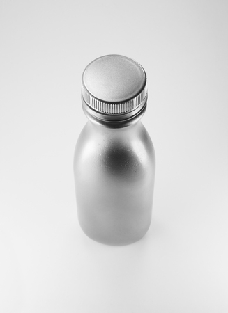 aluminium bottle on white backgroundの写真素材