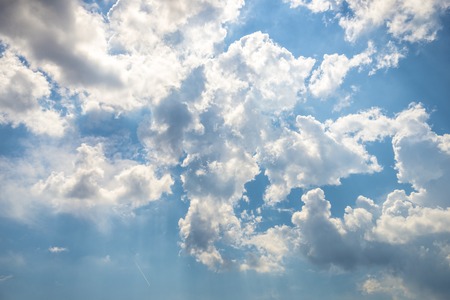 White clouds on the blue sky during the day. Nature landscapeの写真素材
