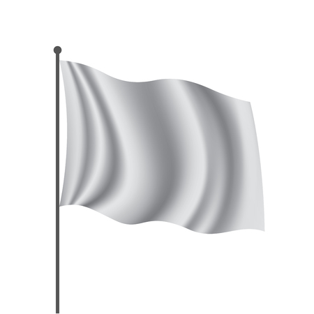 Waving the white flag on a white background. Vector illustrationのイラスト素材