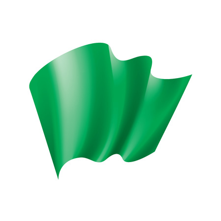 Waving the green flag on a white background. Vector illustrationの写真素材