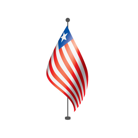 Liberia flag, vector illustration on a white backgroundのイラスト素材