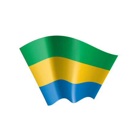 Gabon flag, vector illustration on a white backgroundのイラスト素材