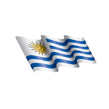 Uruguay flag, vector illustration on a white backgroundのイラスト素材