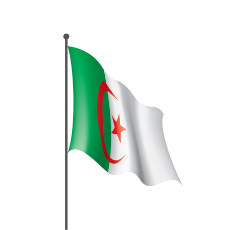 Algeria flag, vector illustration on a white backgroundのイラスト素材