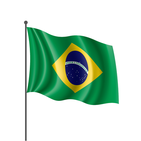 Brazil flag, vector illustration on a white backgroundのイラスト素材