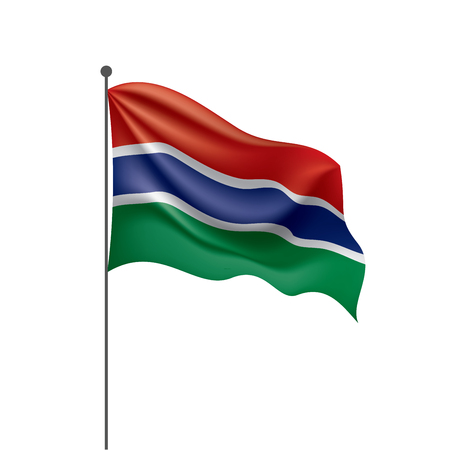 Gambia national flag, vector illustration on a white backgroundのイラスト素材