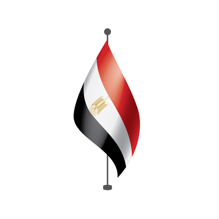 Egypt national flag, vector illustration on a white backgroundのイラスト素材