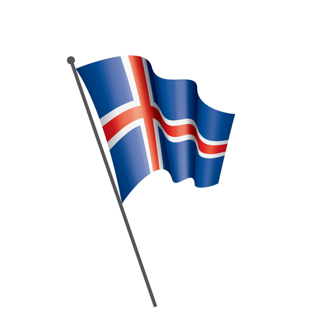 Iceland national flag, vector illustration on a white backgroundのイラスト素材