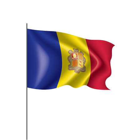 Andora national flag, vector illustration on a white backgroundのイラスト素材