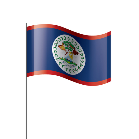 Belize flag, vector illustration on a white backgroundのイラスト素材