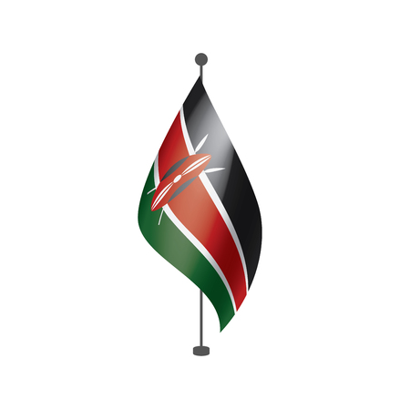 Kenya national flag, vector illustration on a white backgroundのイラスト素材