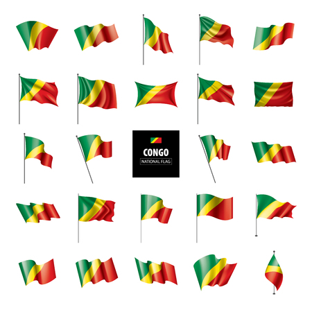 Congo national flag, vector illustration on a white backgroundのイラスト素材