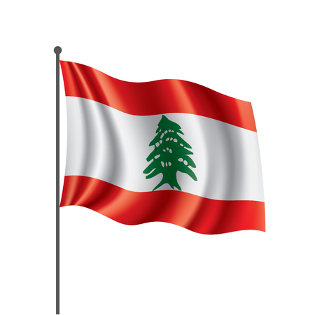Lebanese flag, vector illustration on a white backgroundのイラスト素材