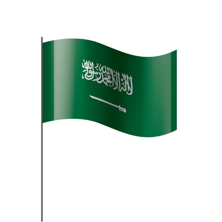 Saudi Arabia flag, vector illustration on a white backgroundのイラスト素材