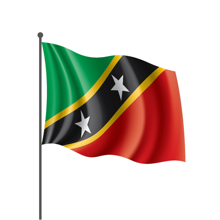 Saint Kitts and Nevis national flag, vector illustration on a white backgroundのイラスト素材